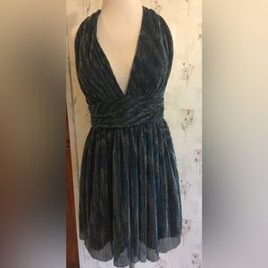 Lulus XS Party Dress, green & gold